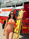 Sveva bikini med striber- Orange/rød