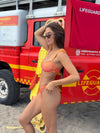 Sveva bikini med striber- Orange/rød