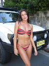 Santora bikini med striber - Orange/navy