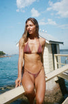 Noa bikini med striber - Rød/brun