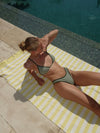 Sovila bikini med tern - Grøn/hvid