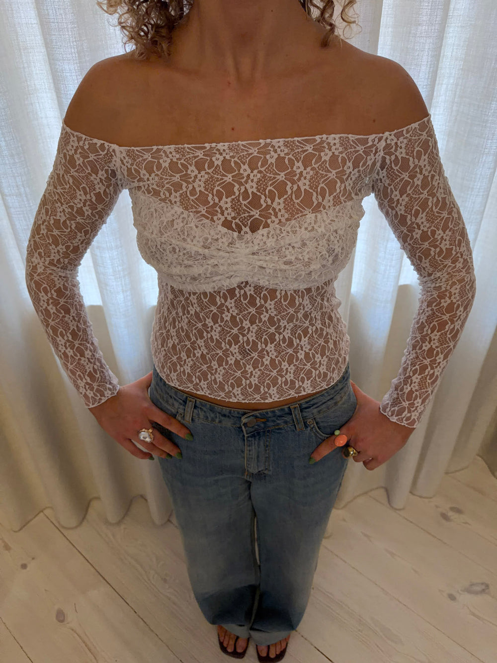 Inez blondebluse - Hvid