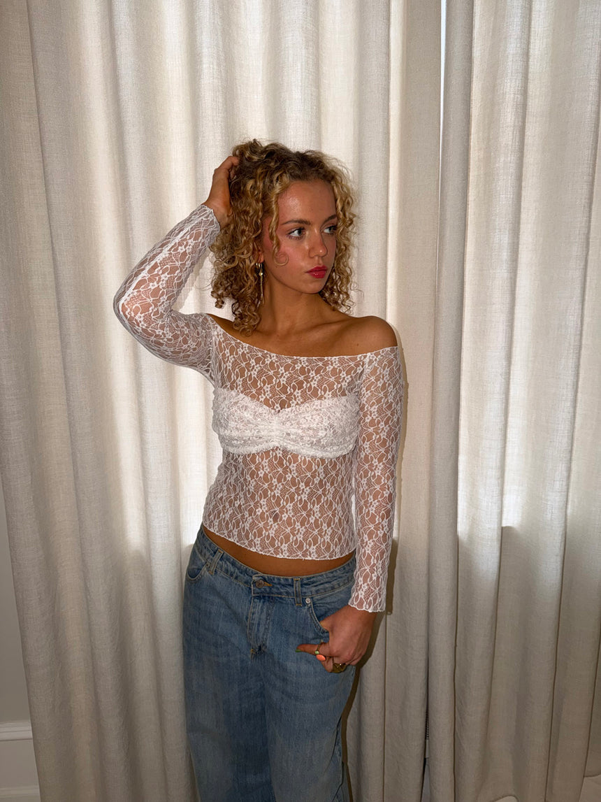 Inez blondebluse - Hvid