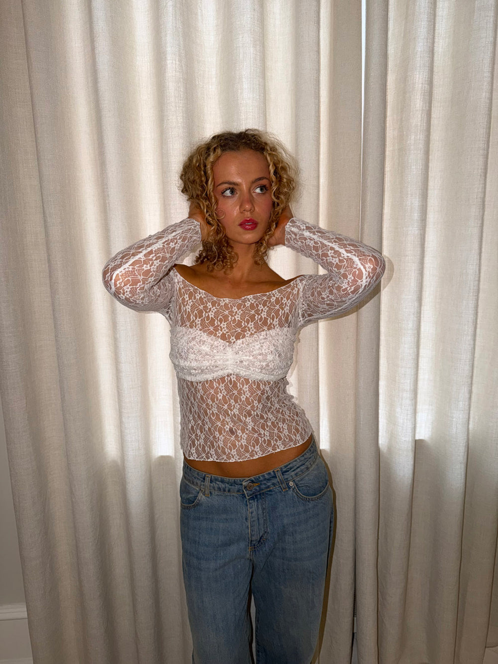 Inez blondebluse - Hvid