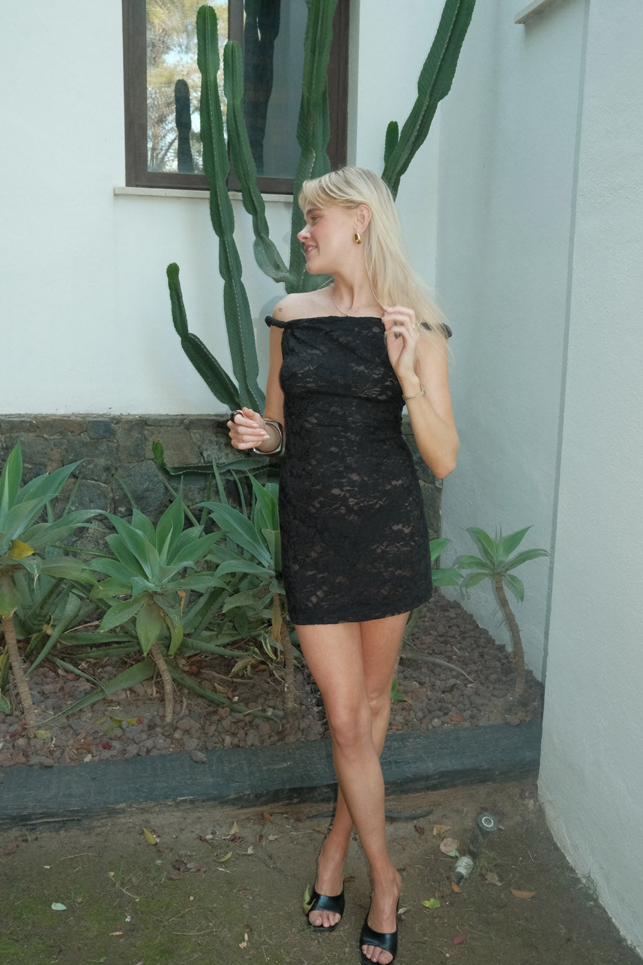 Rhina blondekjole - Sort