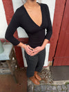 Penny bluse med trekvartærmer - Sort