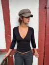 Penny bluse med trekvartærmer - Sort