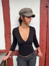 Penny bluse med trekvartærmer - Sort