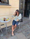 Isabeau bluse med bindedetalje - Kaki