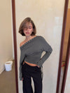 Ukana bluse med knapper - Kaki