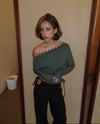 Ukana bluse med knapper - Kaki