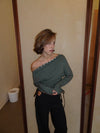 Ukana bluse med knapper - Kaki