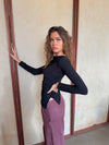 Florine bluse med lange ærmer - Sort