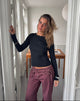 Roleo langærmet bluse - Sort