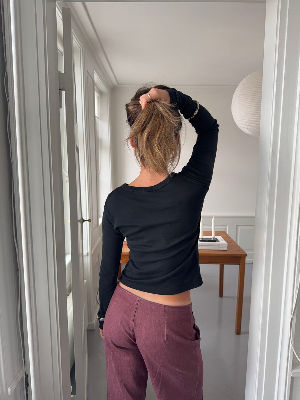 Roleo langærmet bluse - Sort