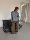 Lura bluse med striber - Blå/brun