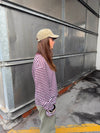 Lura bluse med striber - Rød/hvid