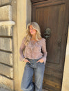 Capucine bluse med zebraprint - Brun