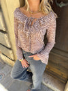 Capucine bluse med zebraprint - Brun