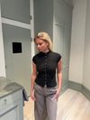 Leonie top med knapper - Sort
