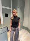 Leonie top med knapper - Sort