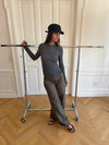 Suzy bluse med striber - Sort/grå