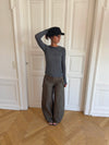 Suzy bluse med striber - Sort/grå