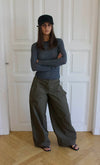Suzy bluse med striber - Sort/grå