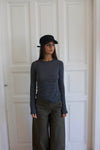 Suzy bluse med striber - Sort/grå