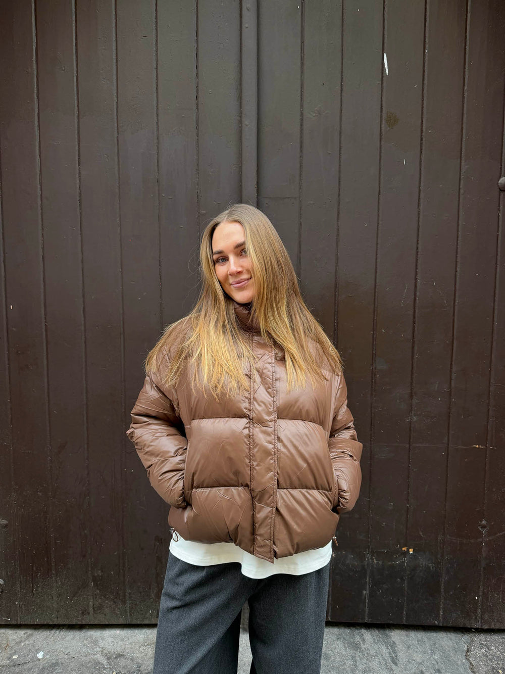 Elin pufferjakke - Brun