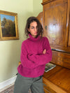 Idun striktrøje med turtleneck - Lilla