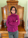 Idun striktrøje med turtleneck - Lilla