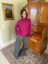 Idun striktrøje med turtleneck - Lilla