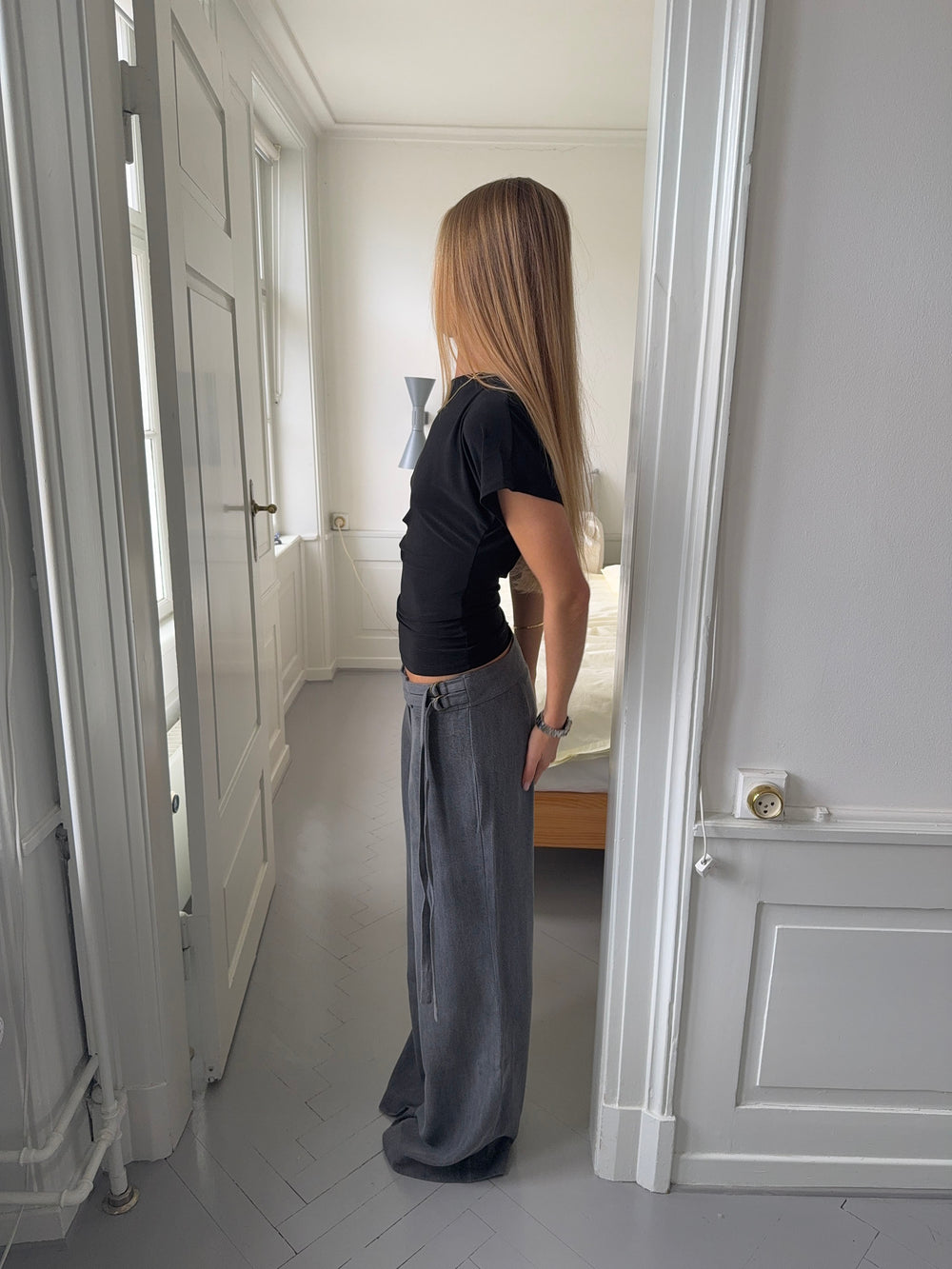 Ronya bukser med bælte - Grå