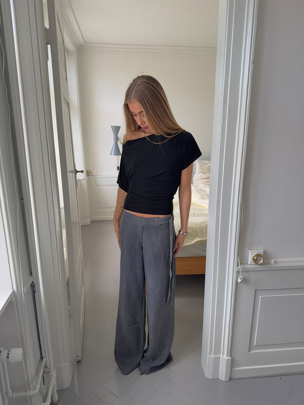 Ronya bukser med bælte - Grå