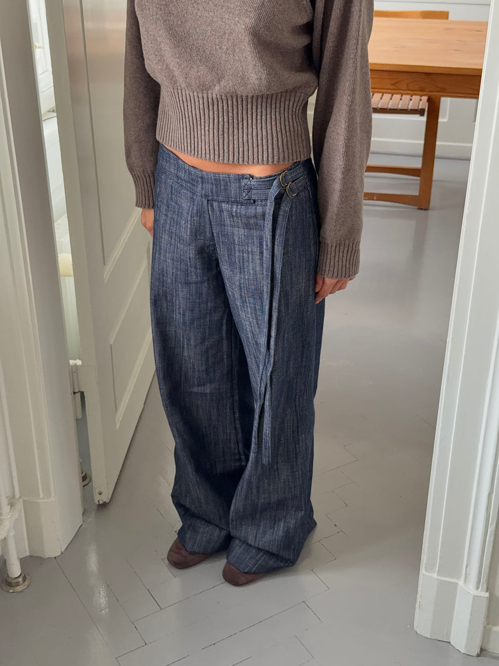 Karol bukser med bælte - Mørkeblå