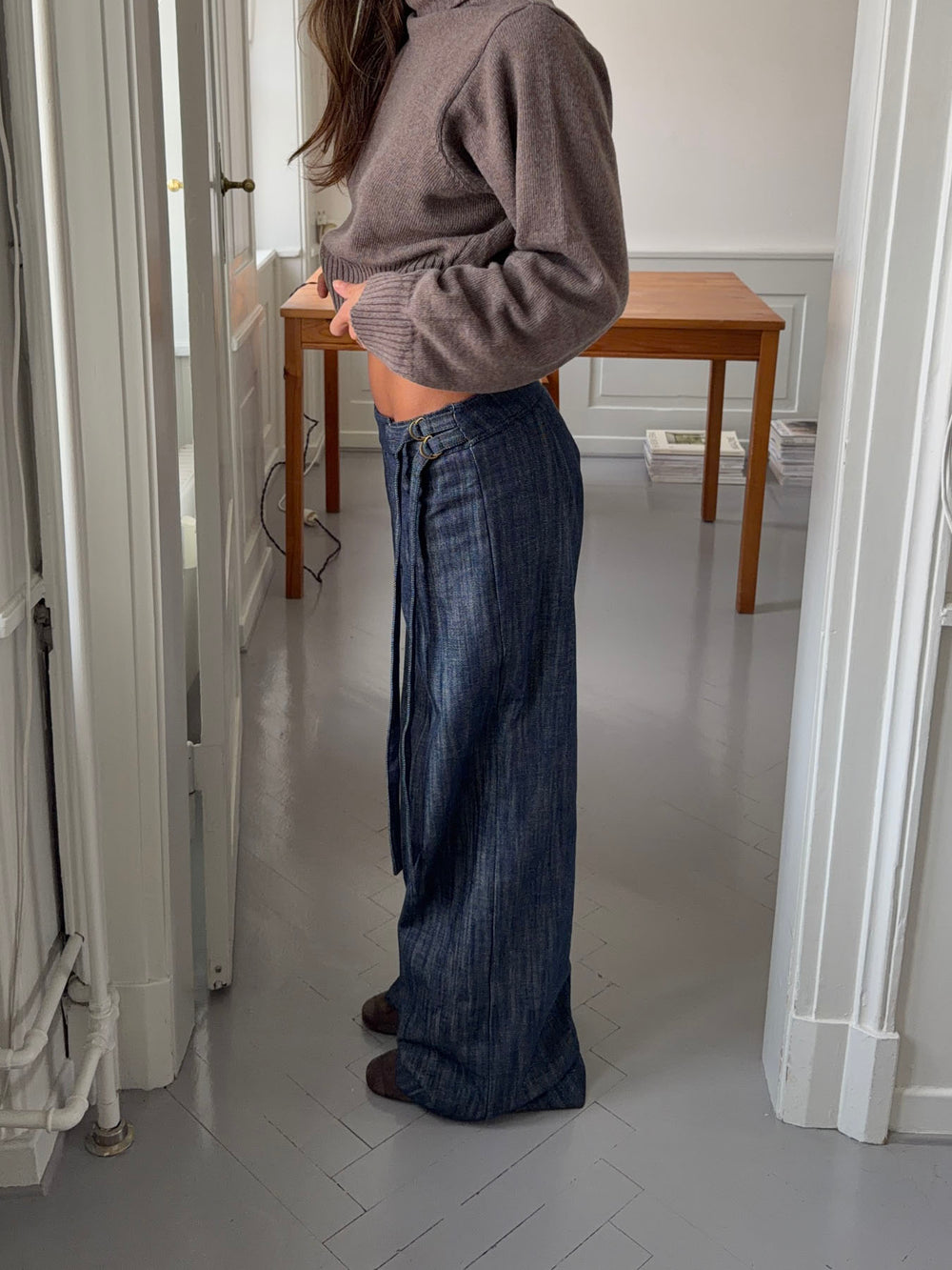 Karol bukser med bælte - Mørkeblå