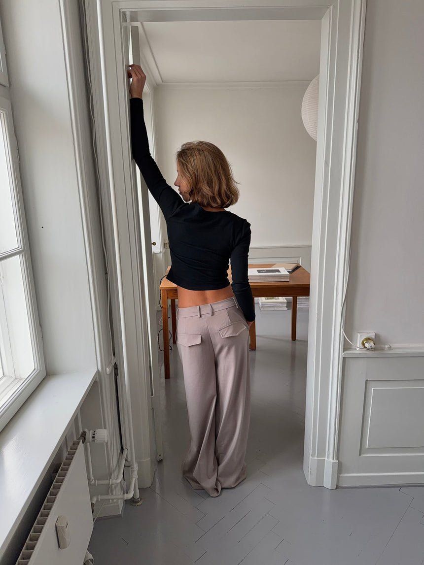 Trina suitbukser med spændedetalje - Beige
