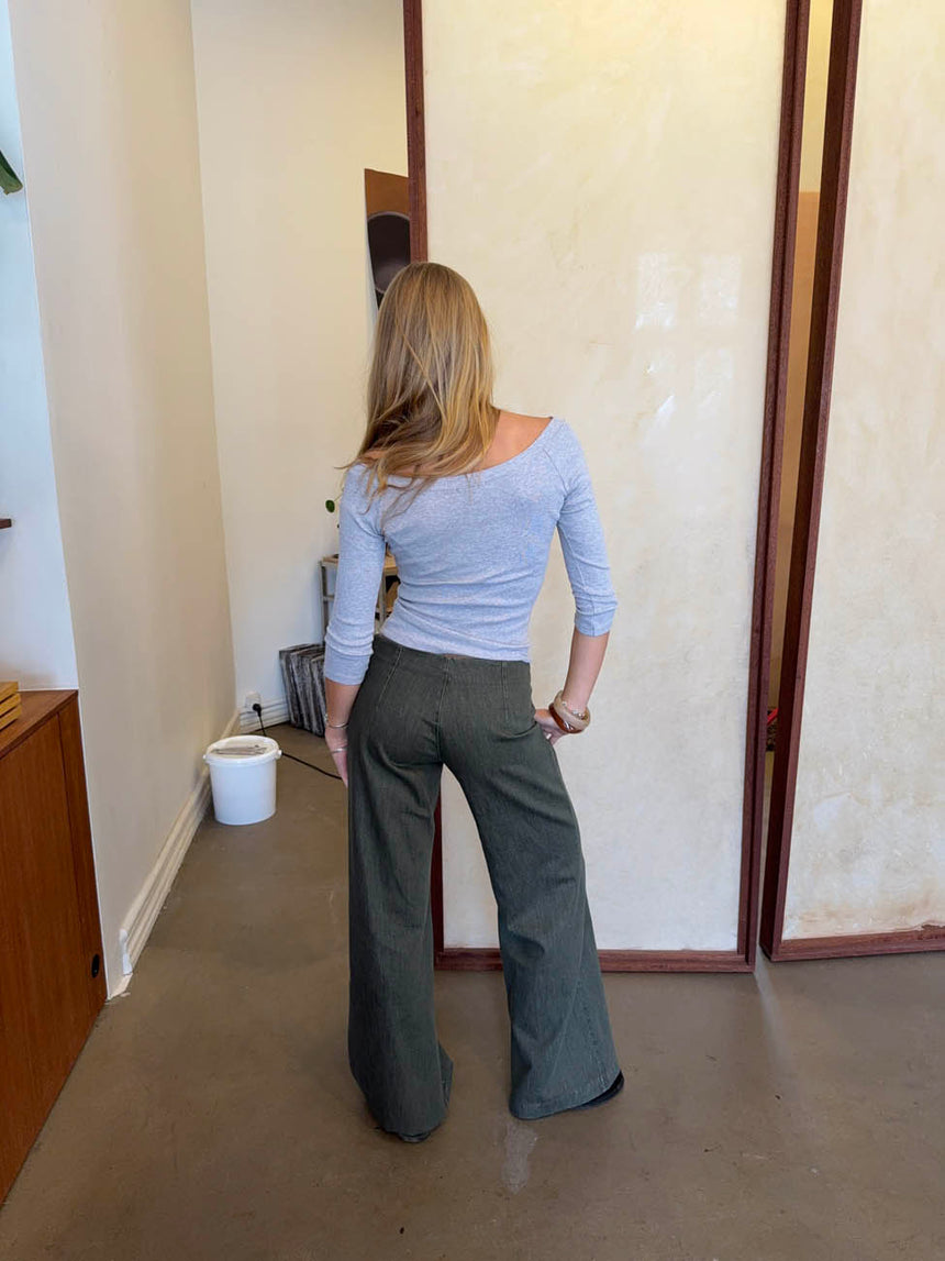Sussa bukser med detaljer - Kaki