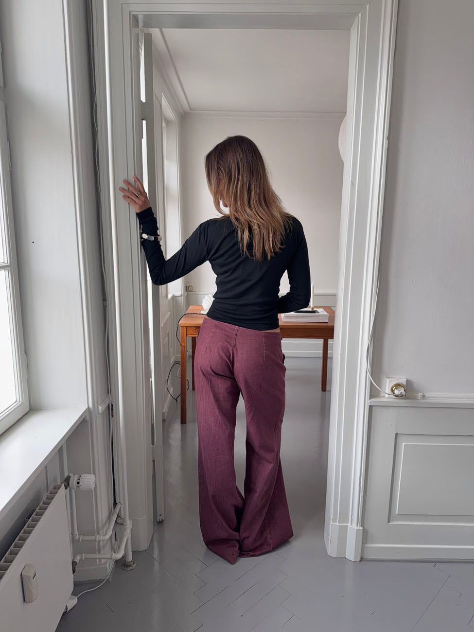 Sussa bukser med detaljer - Bordeaux