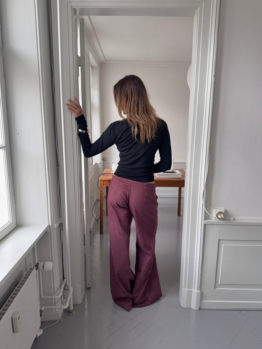 Sussa bukser med detaljer - Bordeaux