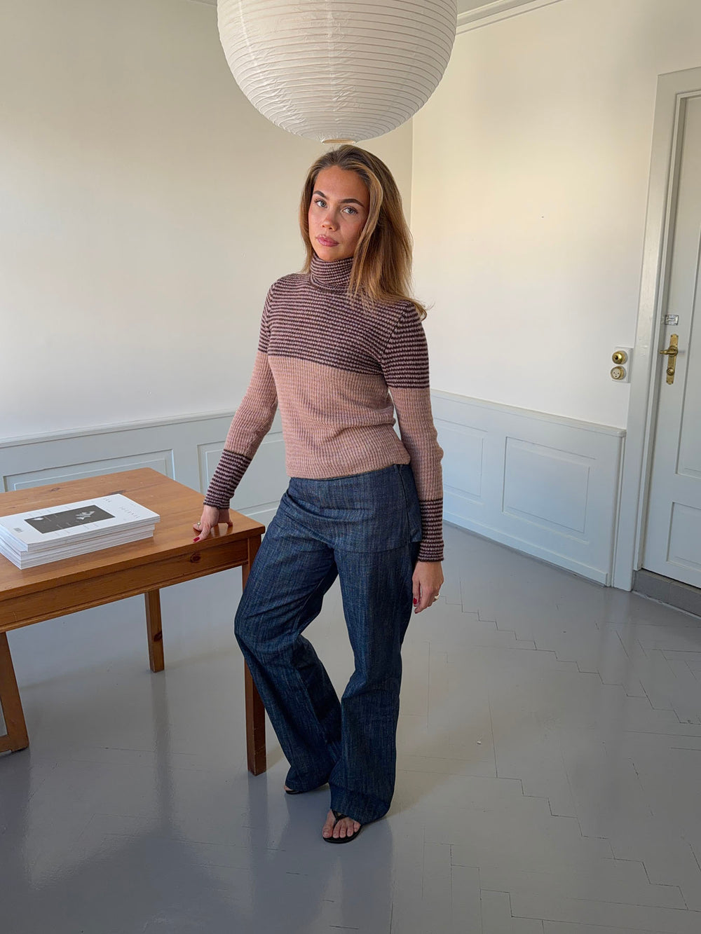 Petra bukser med fold - Blå