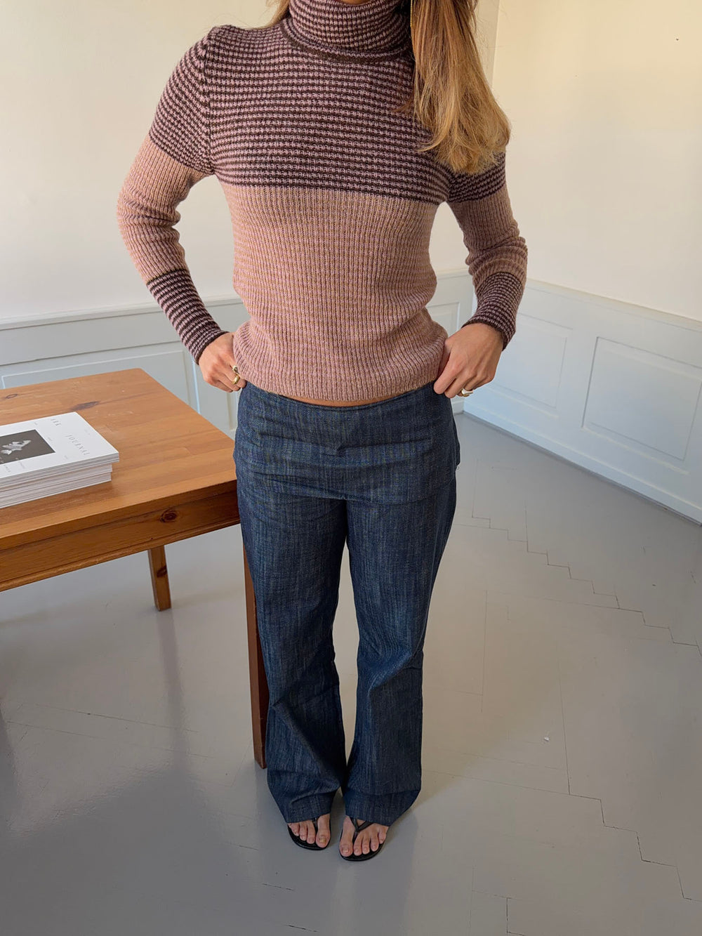 Petra bukser med fold - Blå