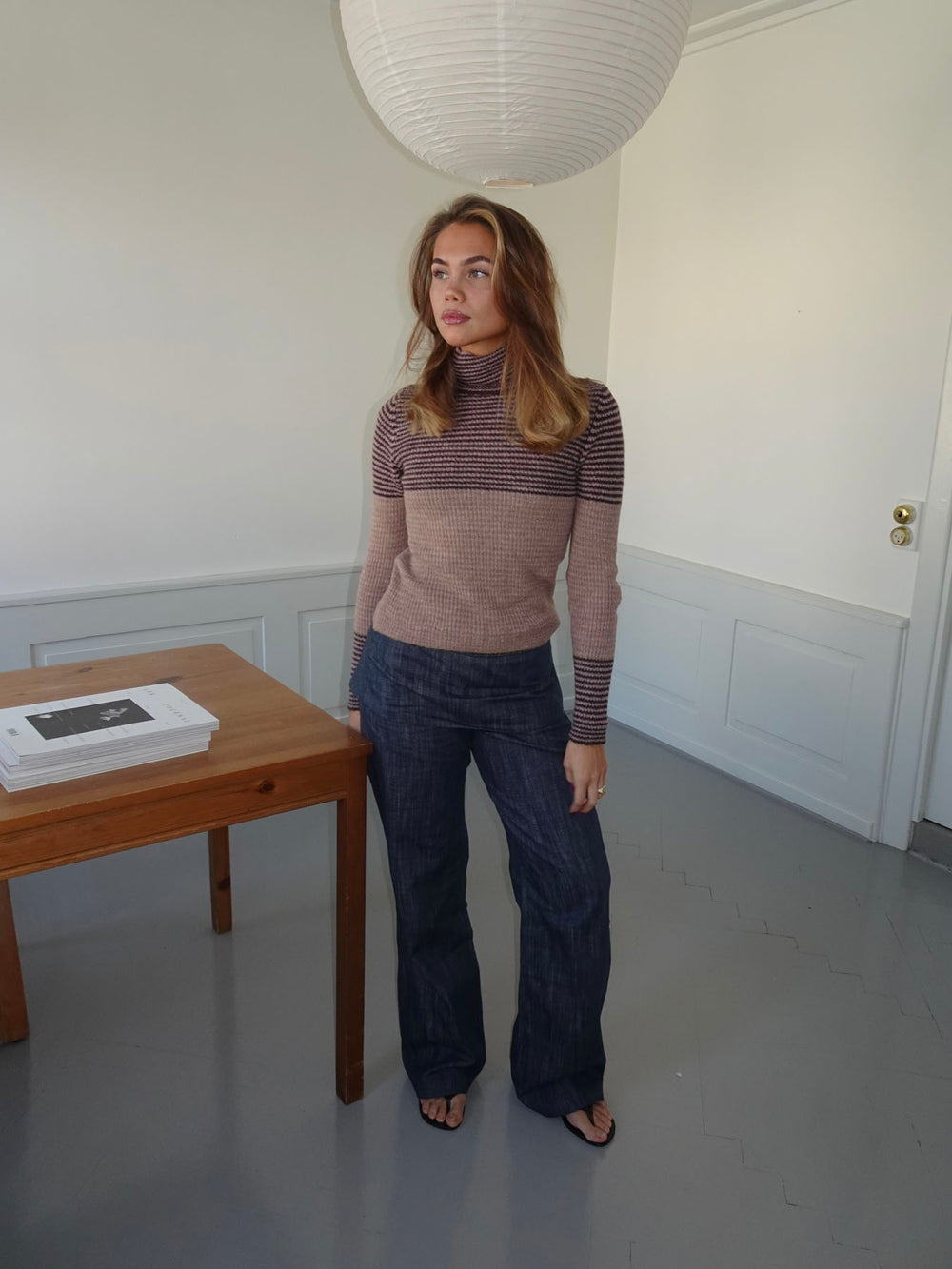 Petra bukser med fold - Blå
