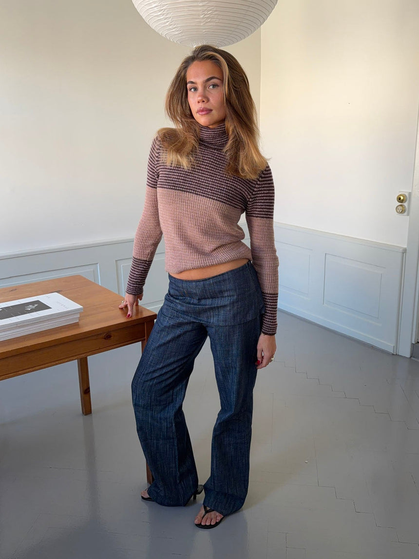 Petra bukser med fold - Blå
