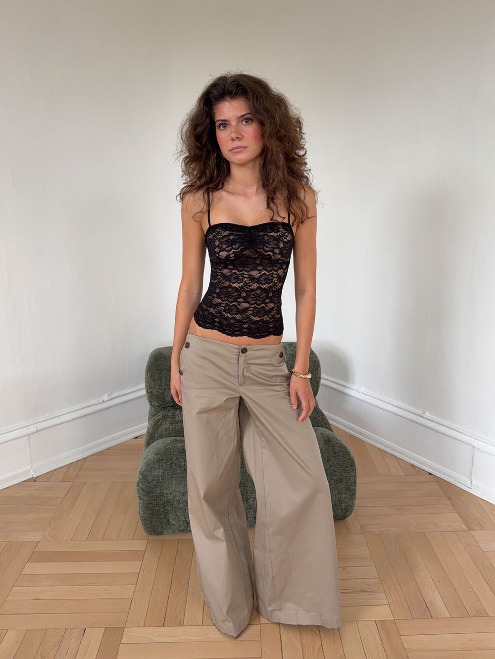 Maxim bukser med knapper - Beige