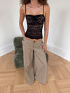 Maxim bukser med knapper - Beige