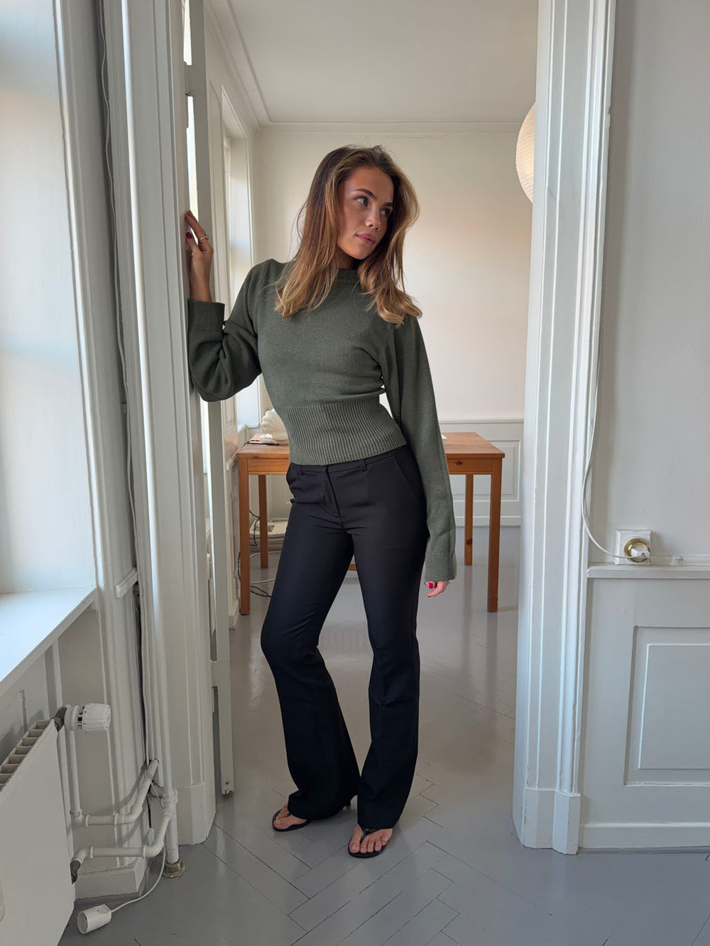Flare bukser med lommer - Sort
