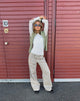 Tanija jeans med ringdetaljer - Beige