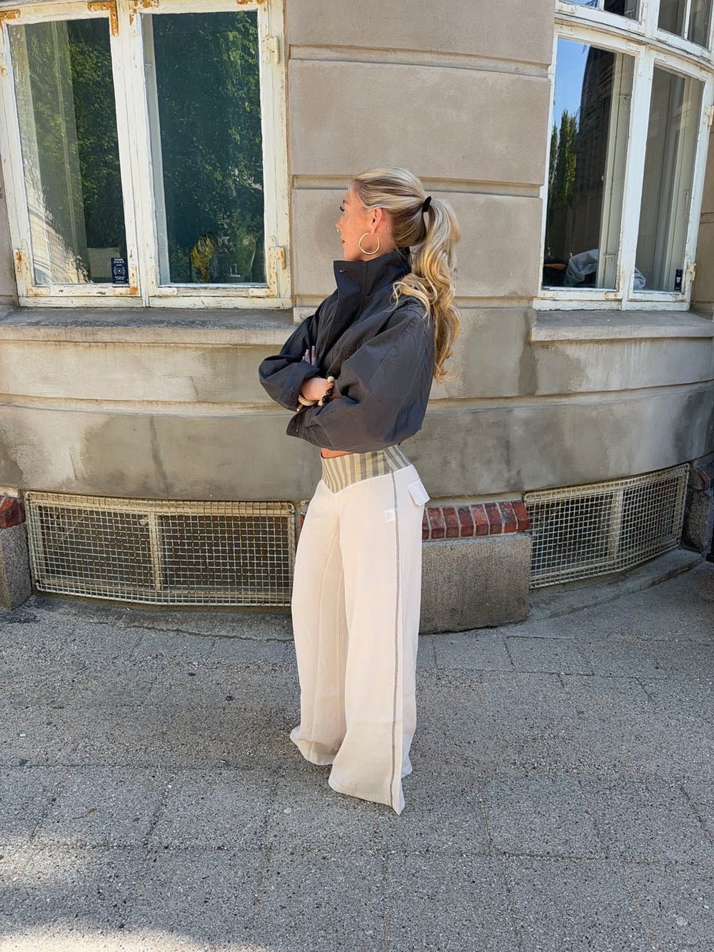 Polly bukser med striber - Hvid